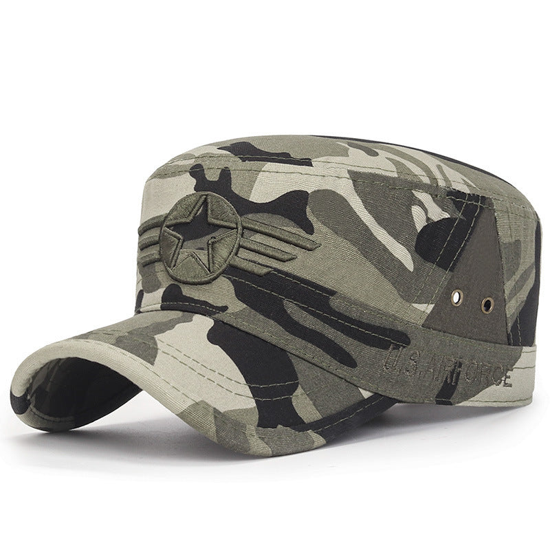 Spring and Summer New Fashion All-match Hat Men's Outdoor Cotton Sunshade Camouflage Flat Hat Sports Casual Sunscreen Hat