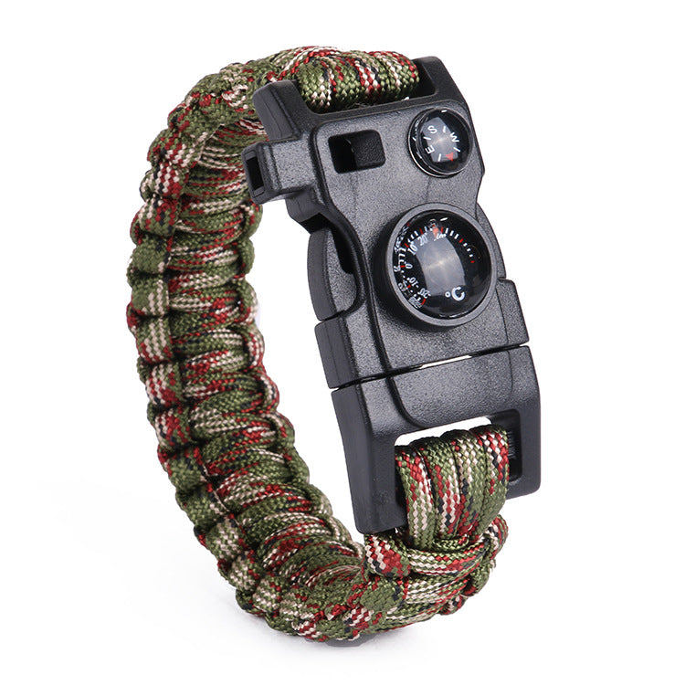 Outdoor Survival Paracord Bracelet with Compass & Whistle