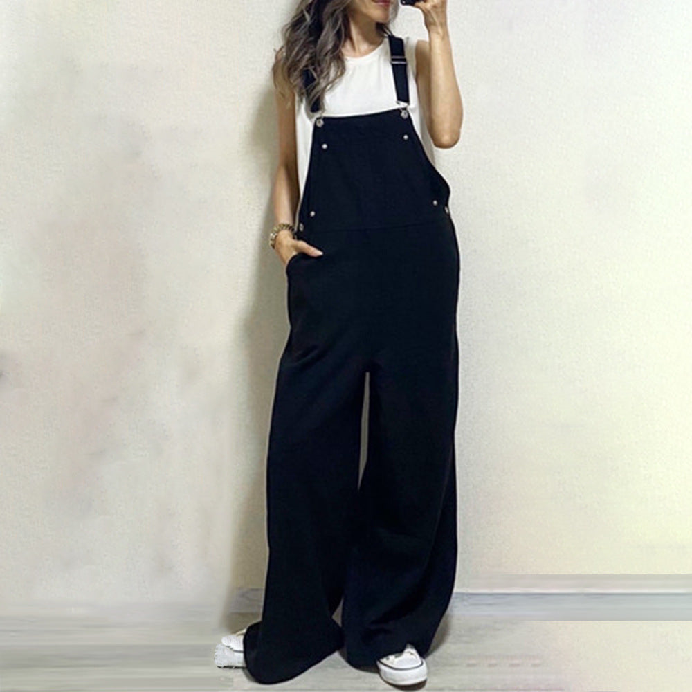 Women's Backless Sleeveless Patchwork Jumpsuit
