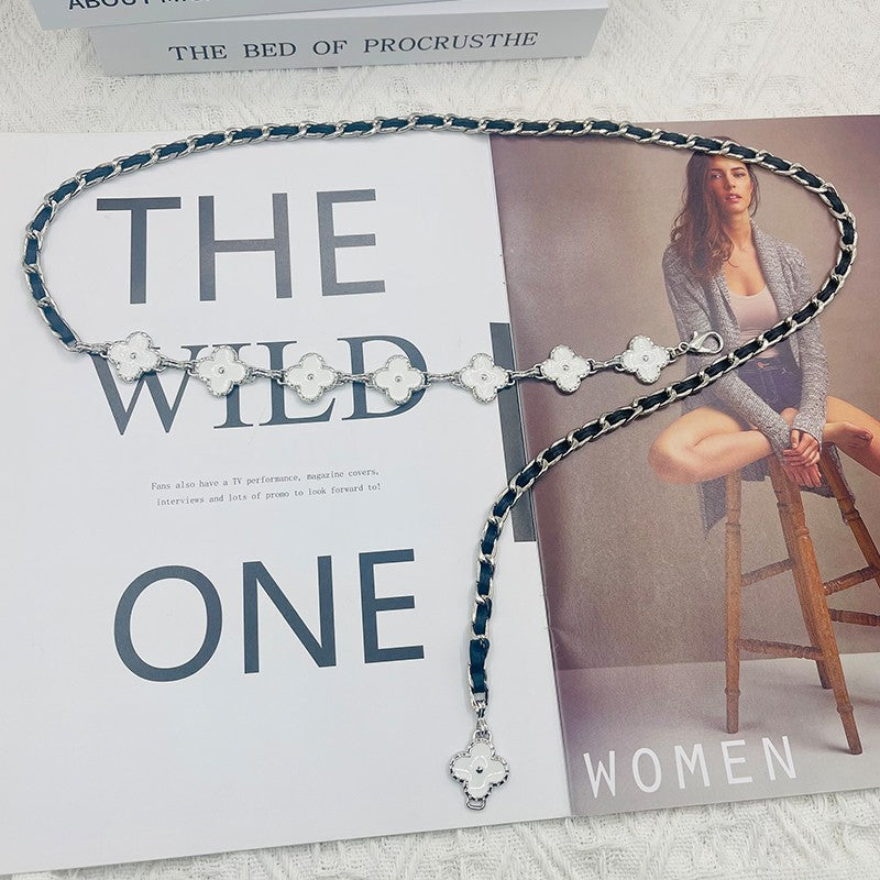 Women's Four-Leaf Clover Chain Belt