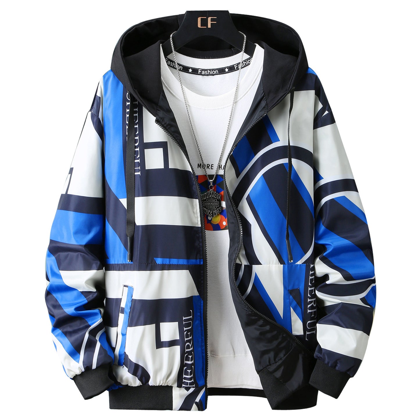 Men's Printed Zip-Up Knit Jacket