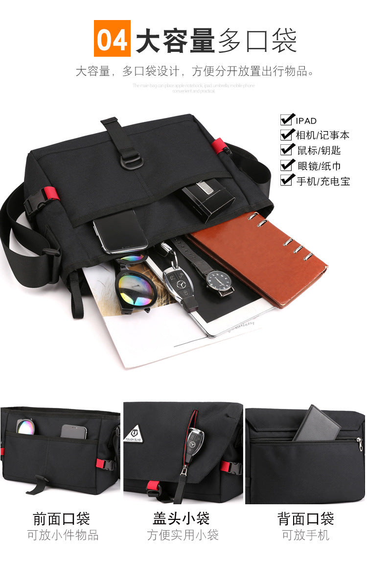 Factory direct new men's trendy cool diagonal bag waterproof Oxford cloth men's bag practical business computer bag shoulder bag