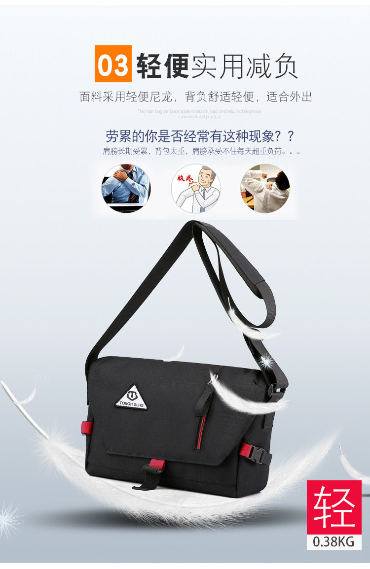 Factory direct new men's trendy cool diagonal bag waterproof Oxford cloth men's bag practical business computer bag shoulder bag