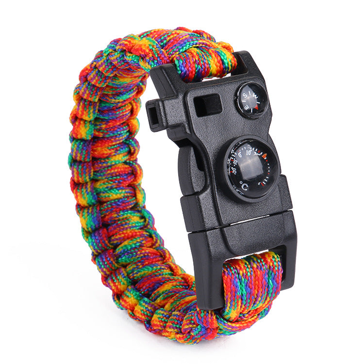 Outdoor Survival Paracord Bracelet with Compass & Whistle
