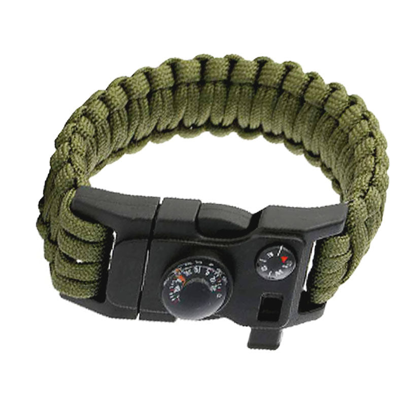 Outdoor Survival Paracord Bracelet with Compass & Whistle