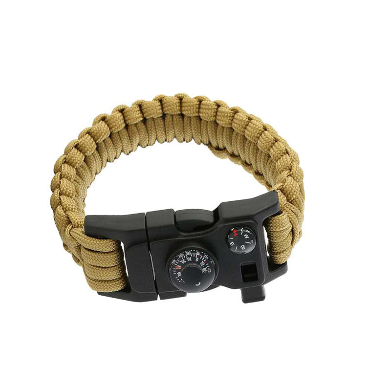 Outdoor Survival Paracord Bracelet with Compass & Whistle