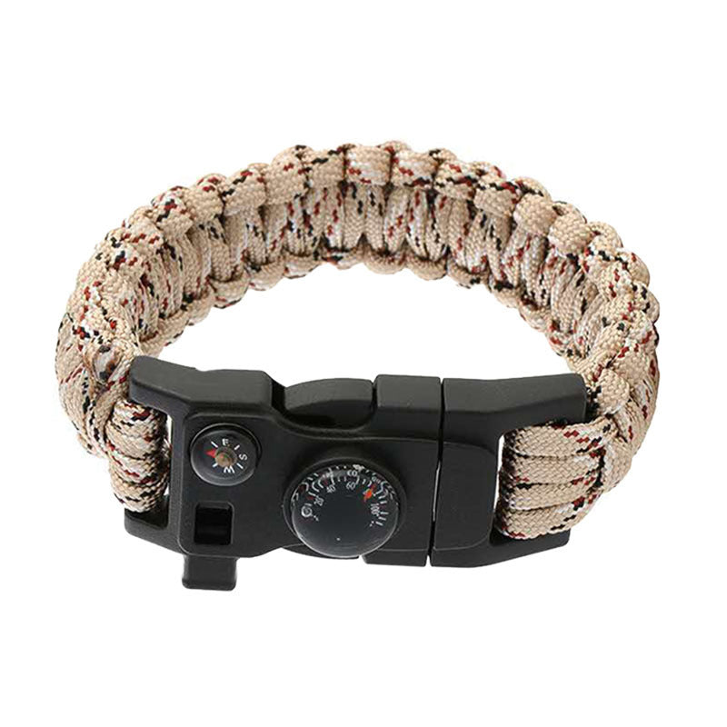 Outdoor Survival Paracord Bracelet with Compass & Whistle