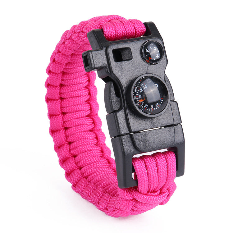 Outdoor Survival Paracord Bracelet with Compass & Whistle