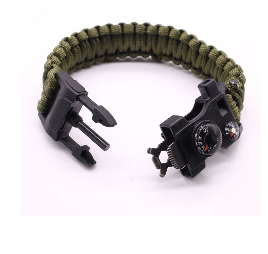 Outdoor Survival Paracord Bracelet with Compass & Whistle