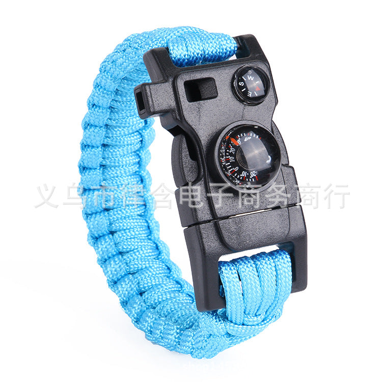 Outdoor Survival Paracord Bracelet with Compass & Whistle