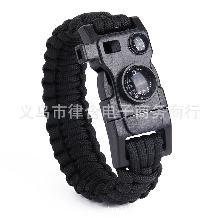 Outdoor Survival Paracord Bracelet with Compass & Whistle
