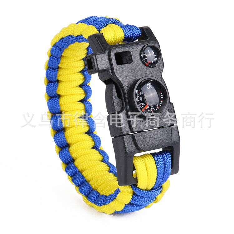 Outdoor Survival Paracord Bracelet with Compass & Whistle