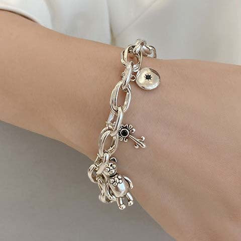 Six-Pointed Star Sterling Silver Bracelet – Couple & Stackable