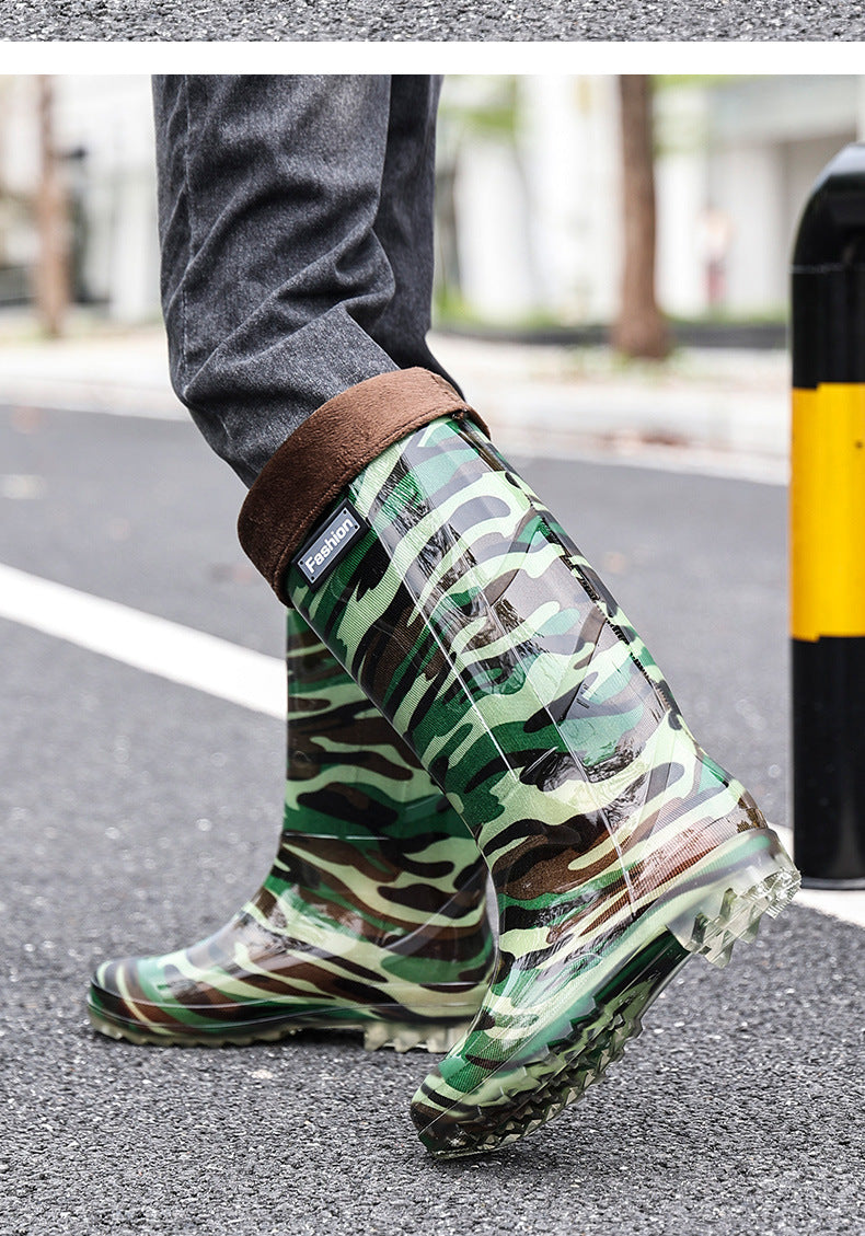 Men's Waterproof Fleece-Lined Rain Boots
