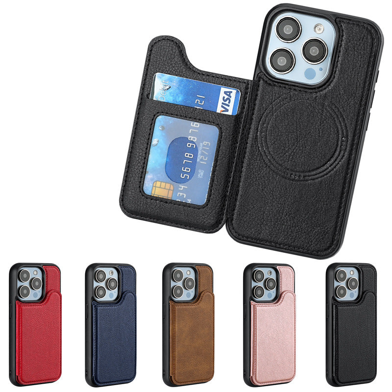 MagSafe iPhone Leather Wallet Case with Card Slot