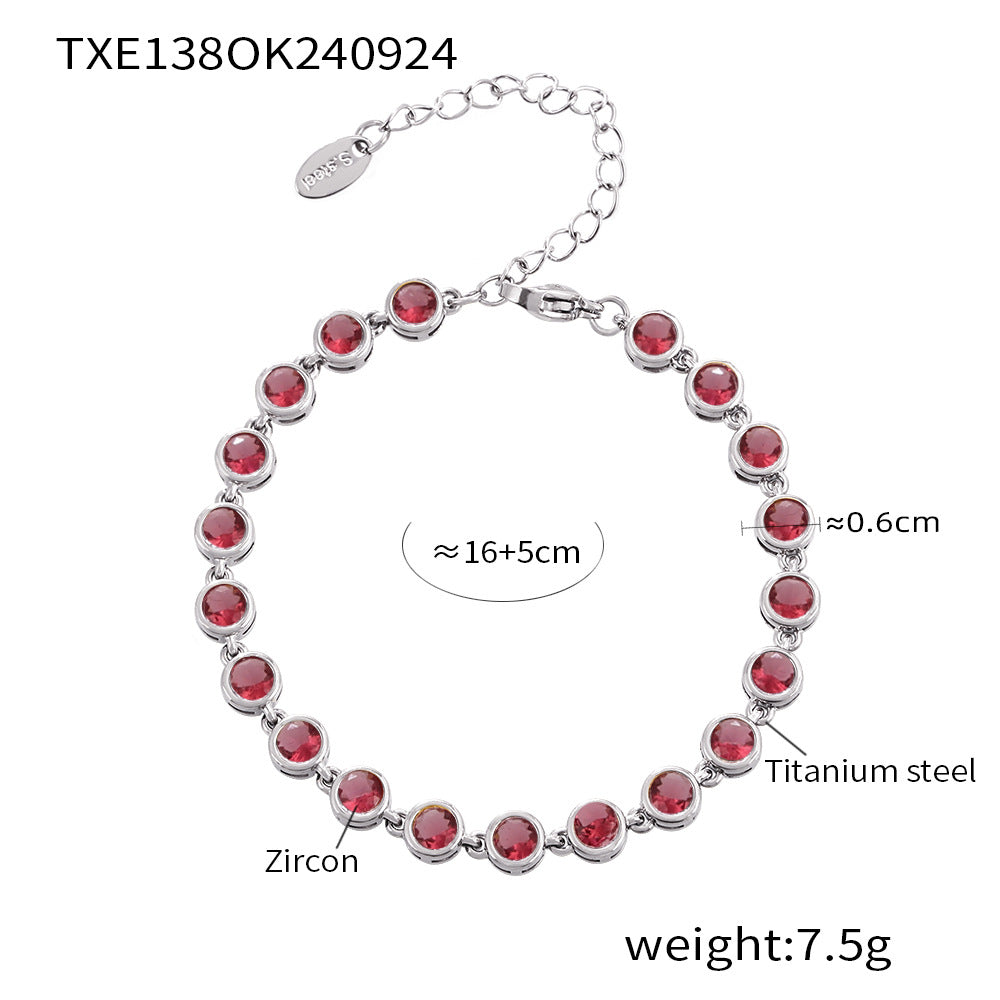 Bohemian Zircon Jewelry Set – Necklace, Earrings & Bracelet