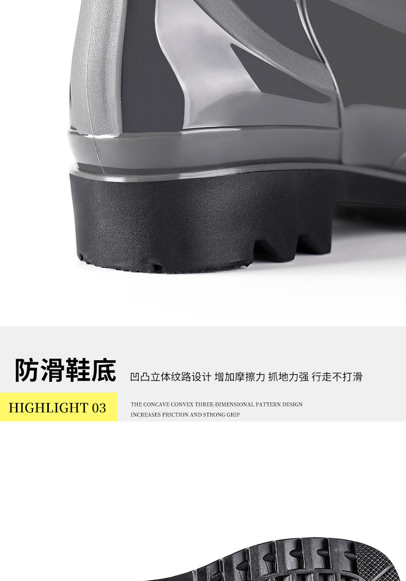 Men's Waterproof Fleece-Lined Rain Boots