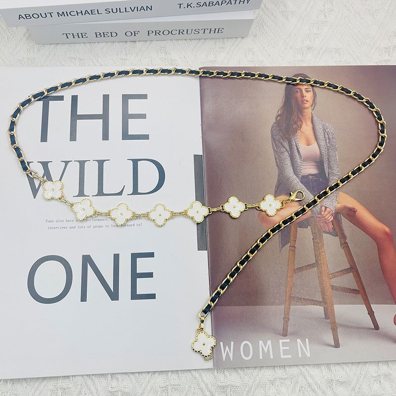 Women's Four-Leaf Clover Chain Belt