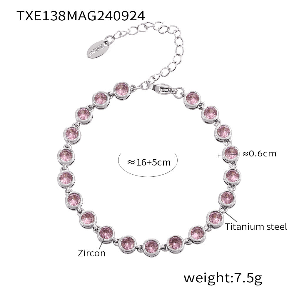 Bohemian Zircon Jewelry Set – Necklace, Earrings & Bracelet