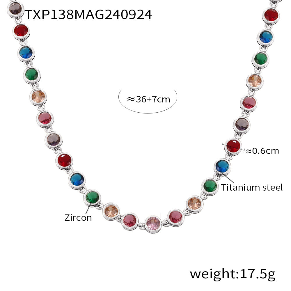 Bohemian Zircon Jewelry Set – Necklace, Earrings & Bracelet