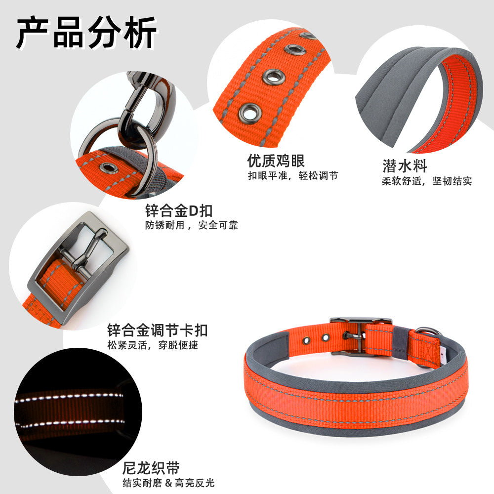 Reflective Safety Dog Collar – Adjustable & Durable