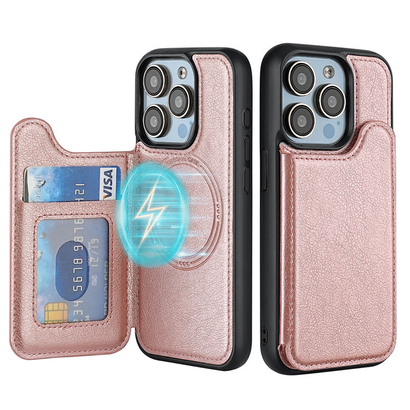 MagSafe iPhone Leather Wallet Case with Card Slot