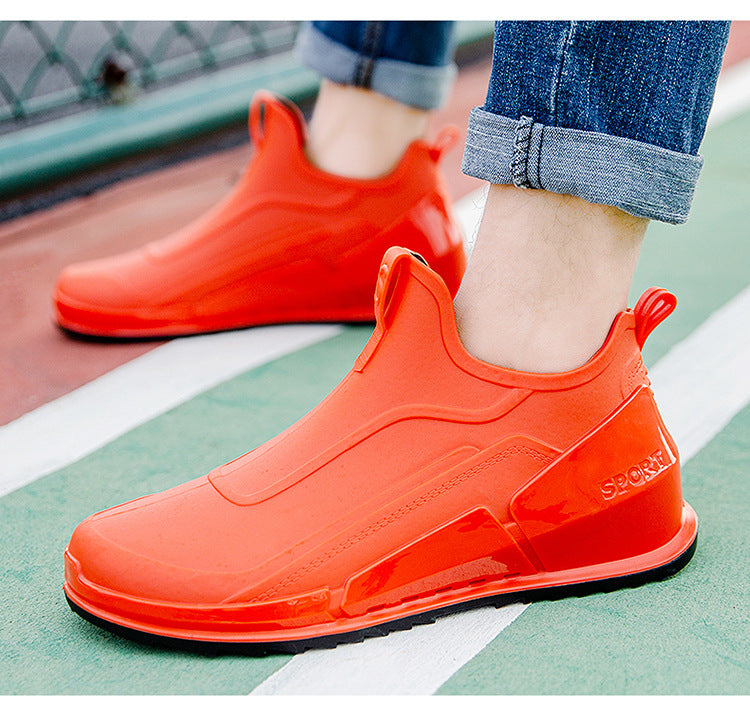Men's Non-Slip Rubber Rain Boots – Thick Sole Work & Kitchen Shoes