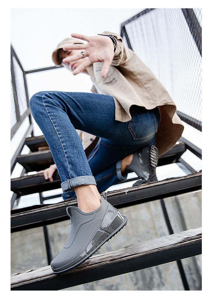 Men's Non-Slip Rubber Rain Boots – Thick Sole Work & Kitchen Shoes