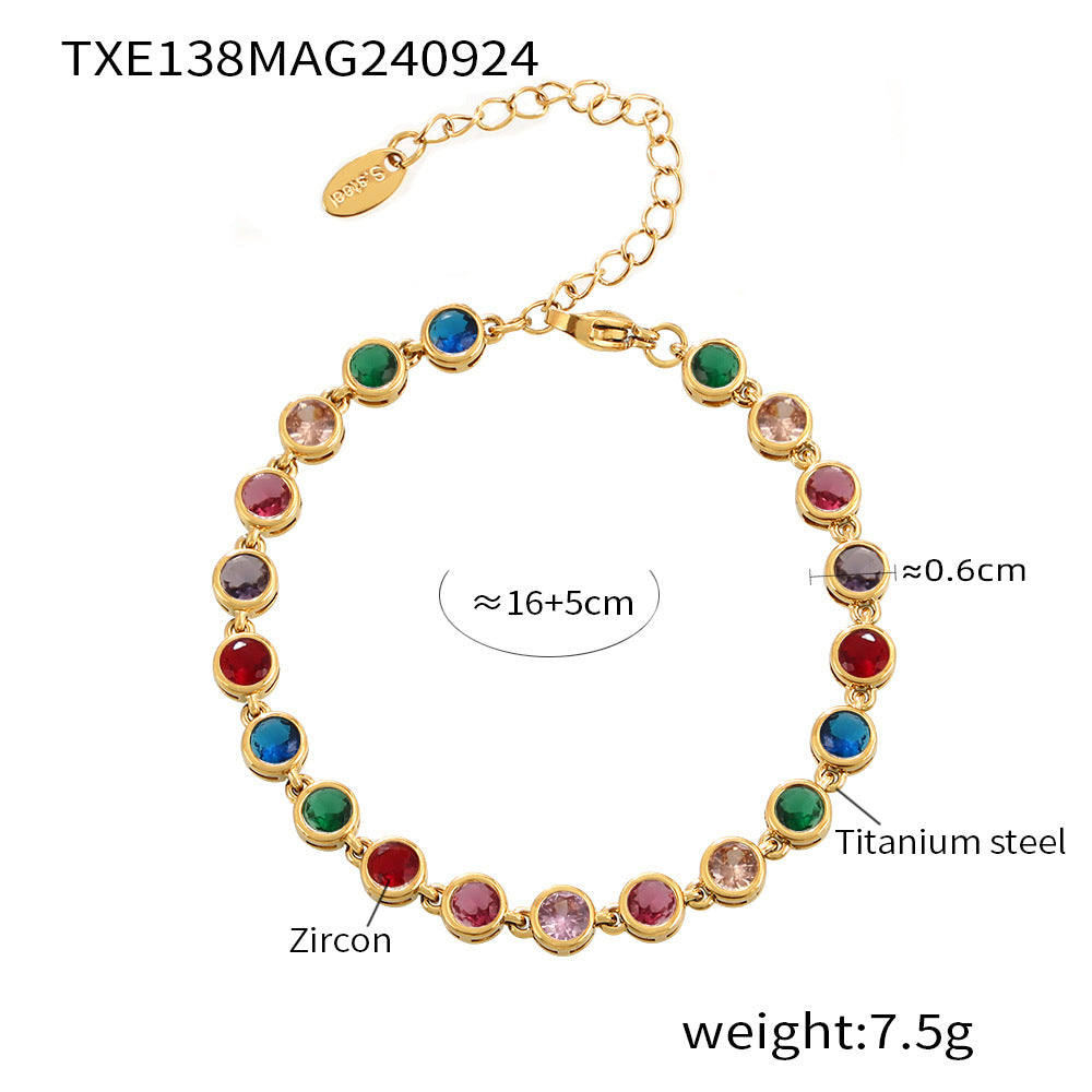 Bohemian Zircon Jewelry Set – Necklace, Earrings & Bracelet