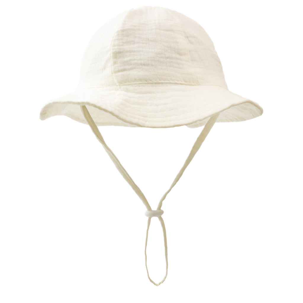 Baby Pure Cotton Basin Hat Anti-Sun Breathable Baby Fisherman Hat