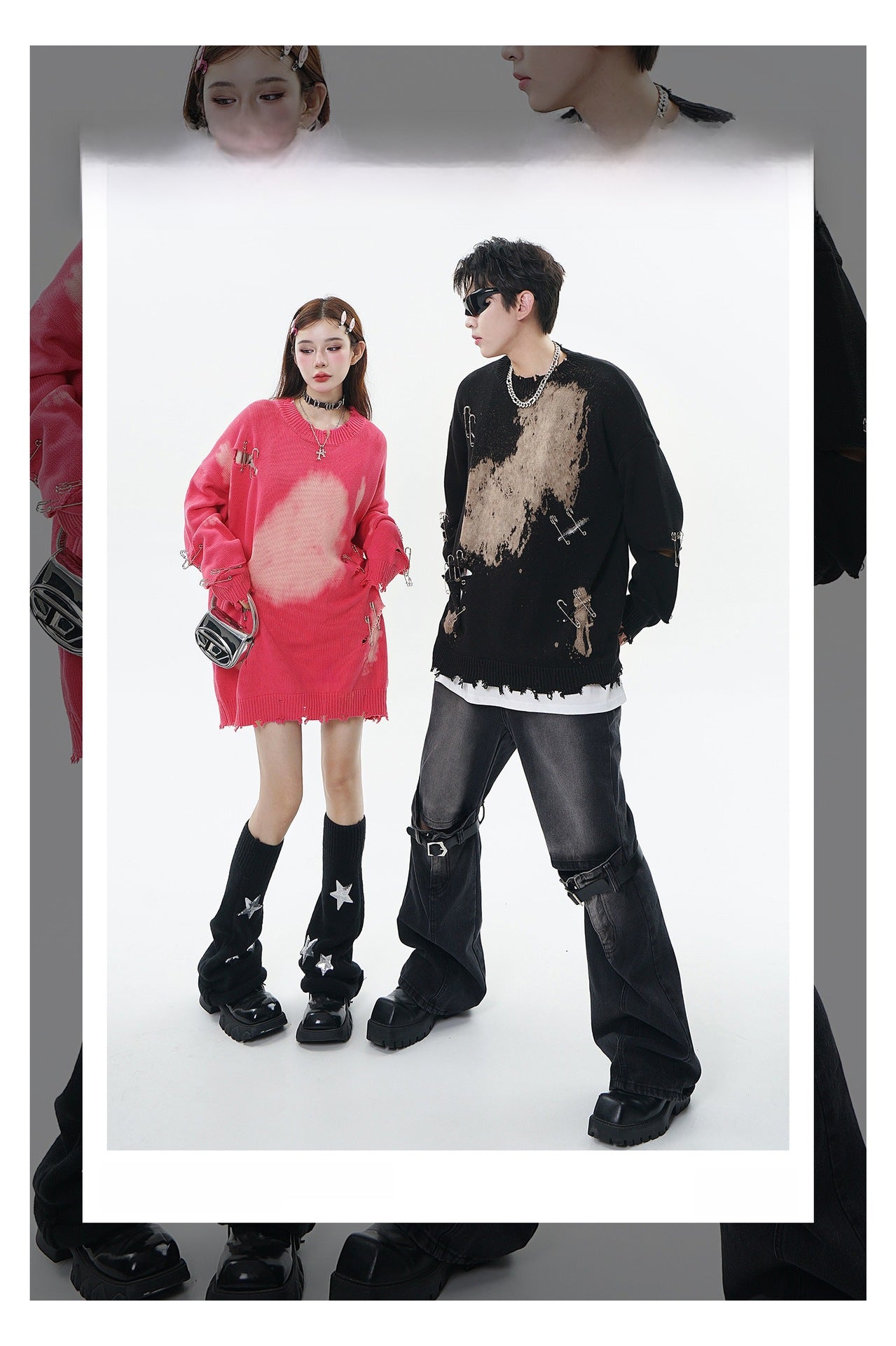 Faded Ripped Unisex Streetwear Sweater