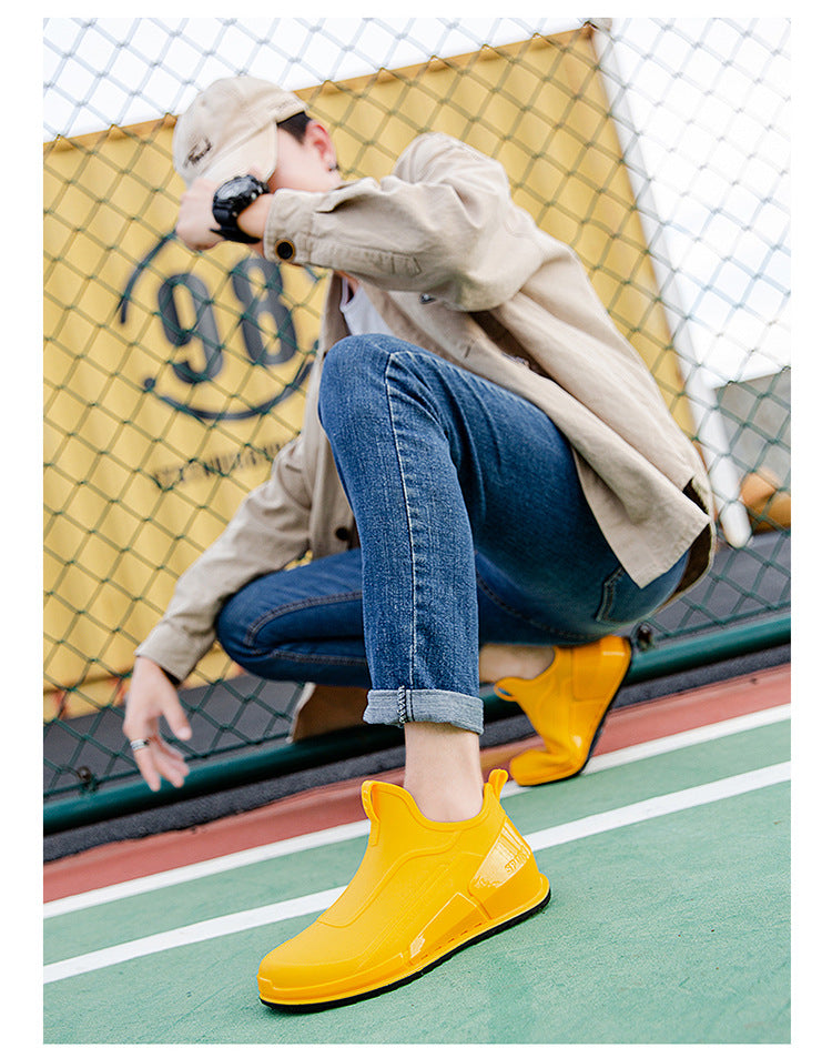 Men's Non-Slip Rubber Rain Boots – Thick Sole Work & Kitchen Shoes