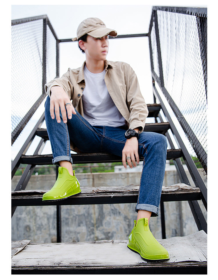 Men's Non-Slip Rubber Rain Boots – Thick Sole Work & Kitchen Shoes