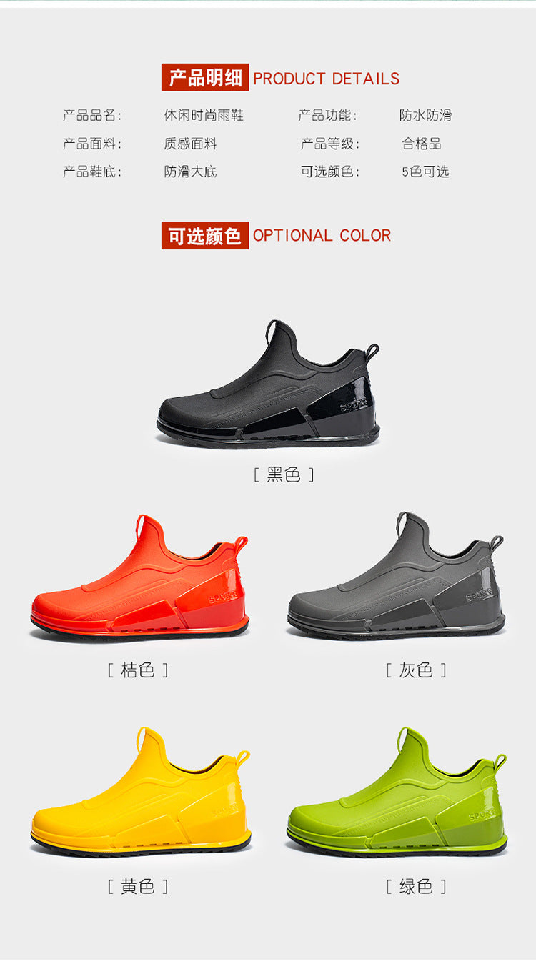 Men's Non-Slip Rubber Rain Boots – Thick Sole Work & Kitchen Shoes