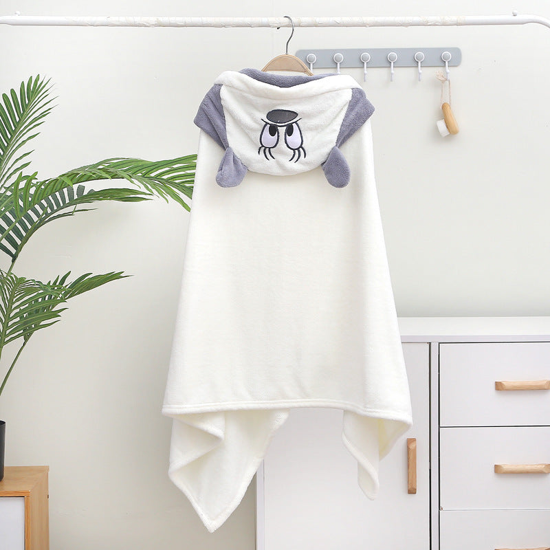 Baby Hooded Coral Fleece Bathrobe & Bath Cape