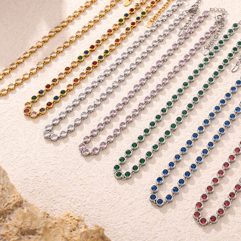 Bohemian Zircon Jewelry Set – Necklace, Earrings & Bracelet