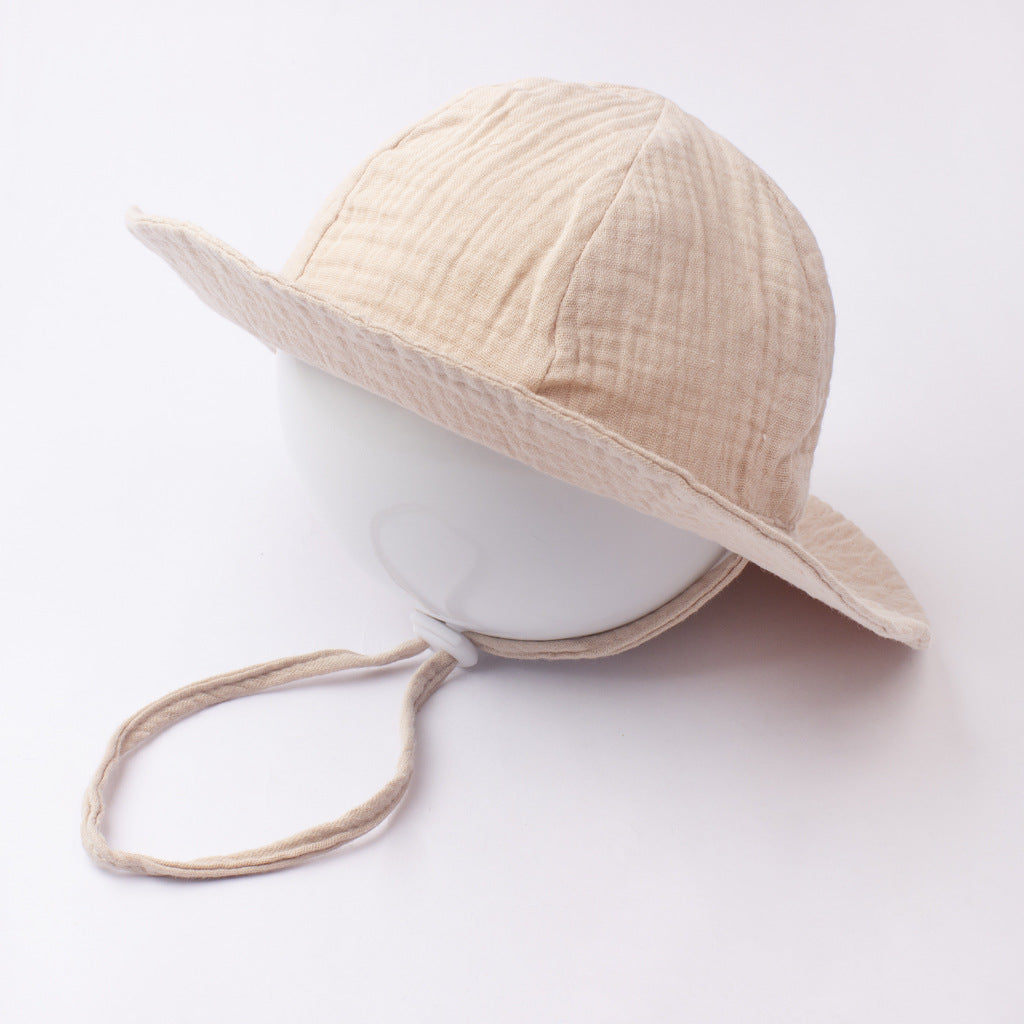 Baby Pure Cotton Basin Hat Anti-Sun Breathable Baby Fisherman Hat