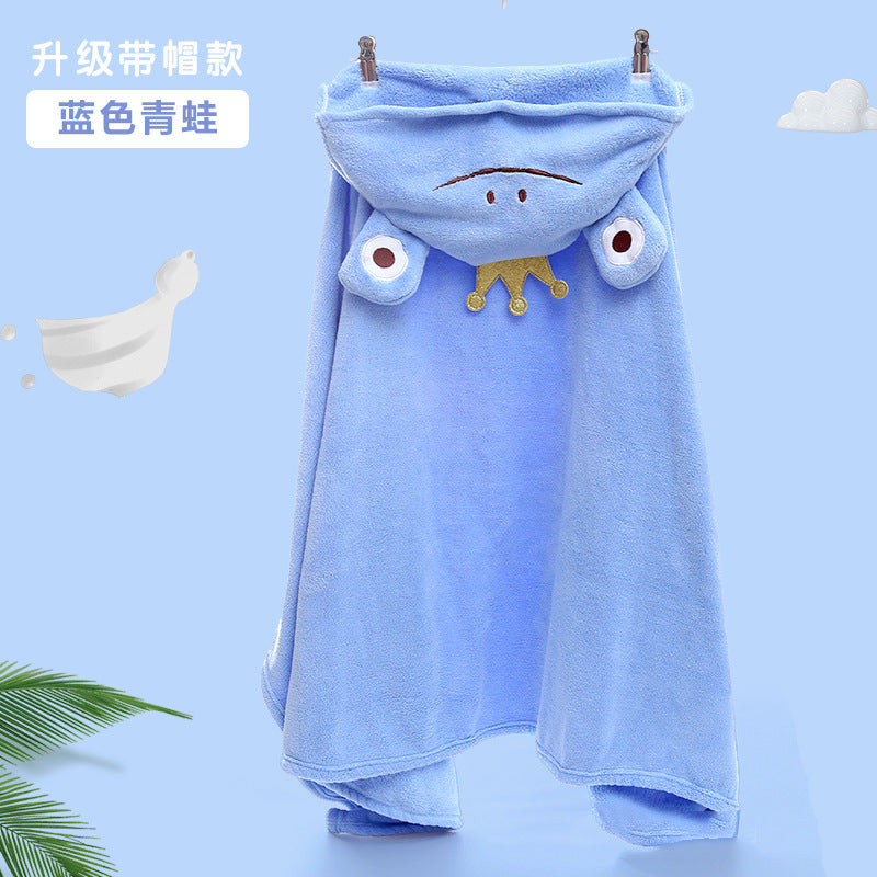 Baby Hooded Coral Fleece Bathrobe & Bath Cape