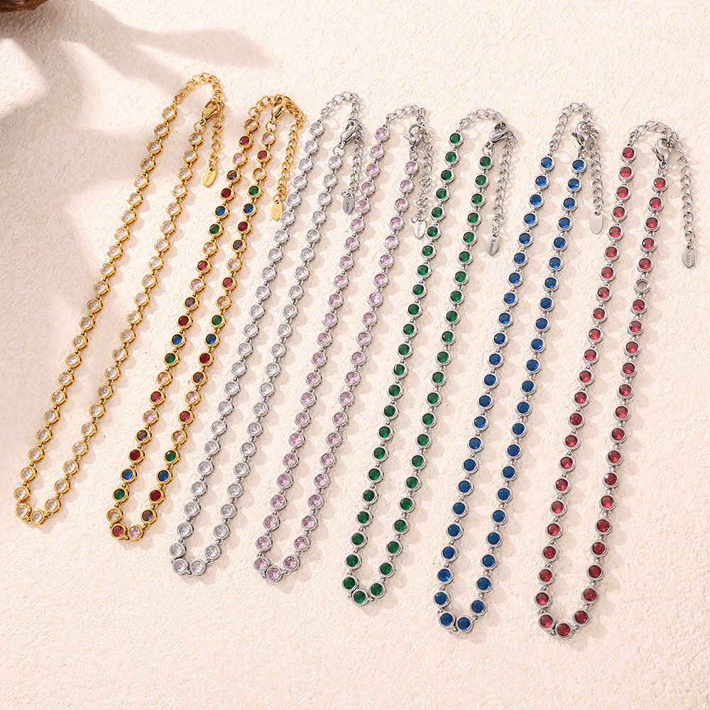Bohemian Zircon Jewelry Set – Necklace, Earrings & Bracelet