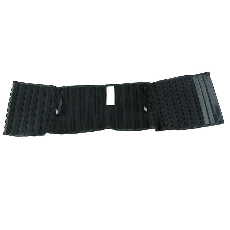 18cm short sports belly belt 25 bone three rows 9 hook matte leather rubber waist waist plastic belt cross border