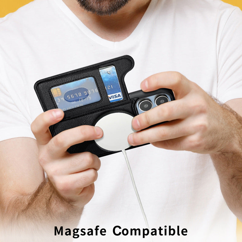 MagSafe iPhone Leather Wallet Case with Card Slot