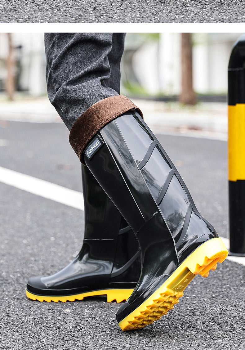 Men's Waterproof Fleece-Lined Rain Boots