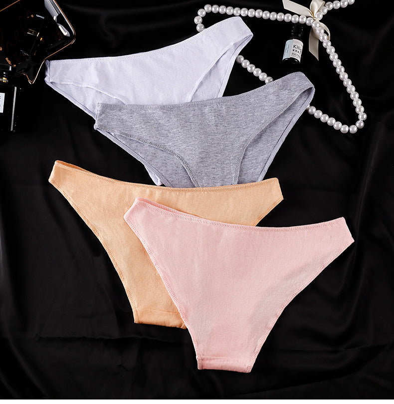Women's Cotton Underwear Low Waist Japanese plus size Half Hip Comfortable Skin-Friendly Breathable Girl's Briefs Breathable Cotton Crotch