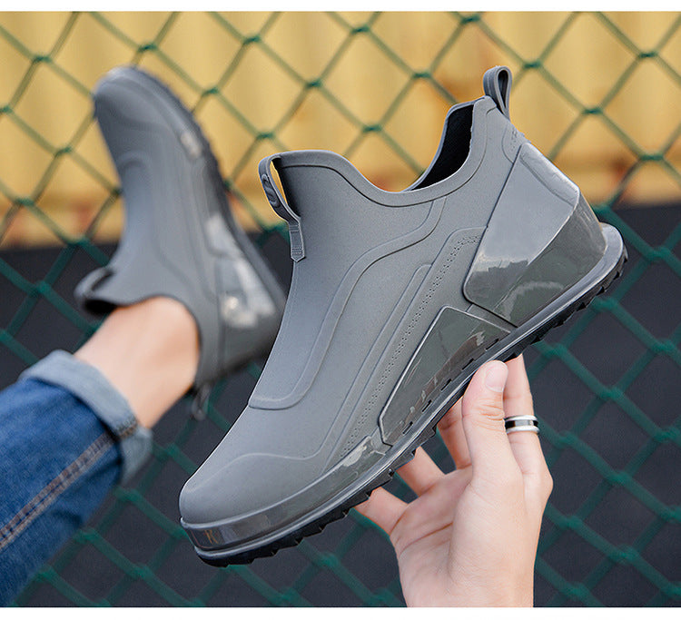 Men's Non-Slip Rubber Rain Boots – Thick Sole Work & Kitchen Shoes