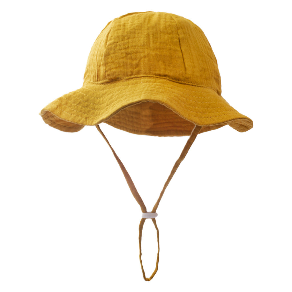 Baby Pure Cotton Basin Hat Anti-Sun Breathable Baby Fisherman Hat