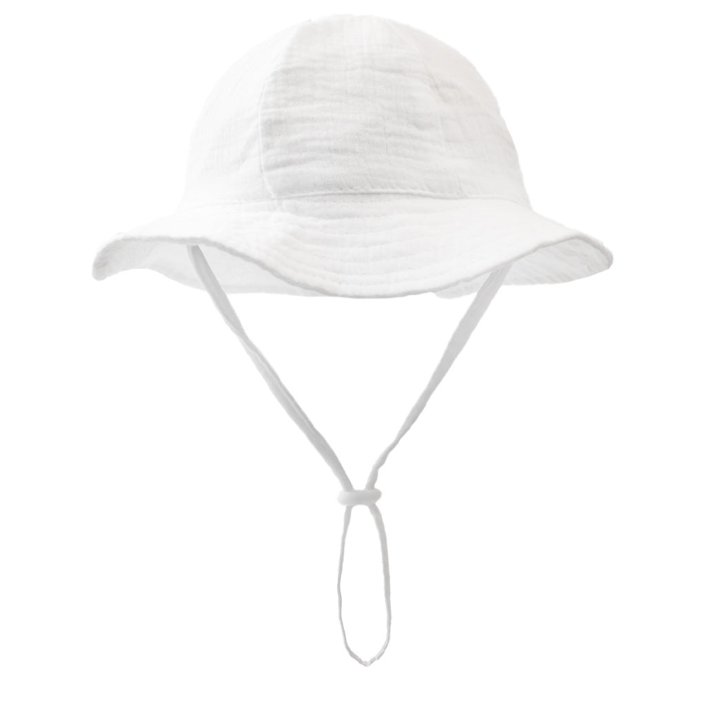 Baby Pure Cotton Basin Hat Anti-Sun Breathable Baby Fisherman Hat