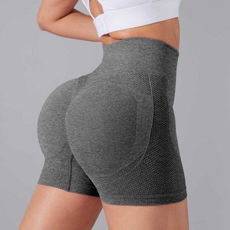 High Waist Peach Hip Fitness Pants Fitness Shorts Women's Tight Stretch Quick-drying Sports Shorts Sexy Yoga Hot Pants