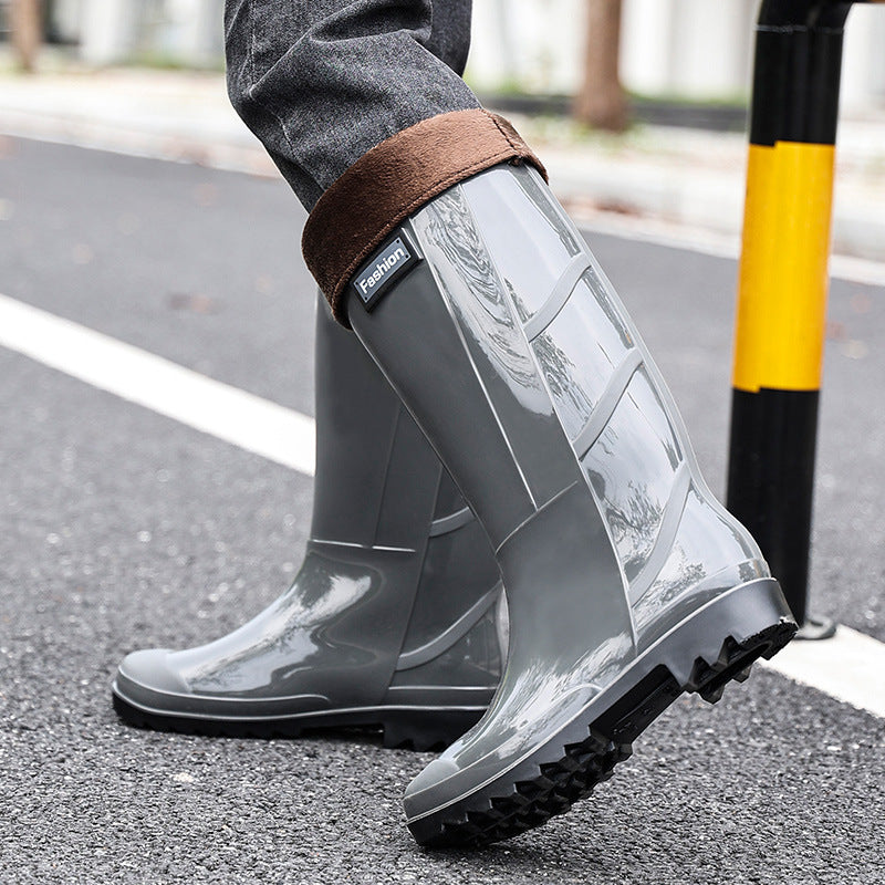 Men's Waterproof Fleece-Lined Rain Boots