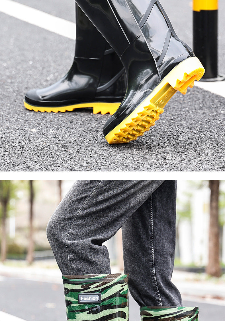 Men's Waterproof Fleece-Lined Rain Boots