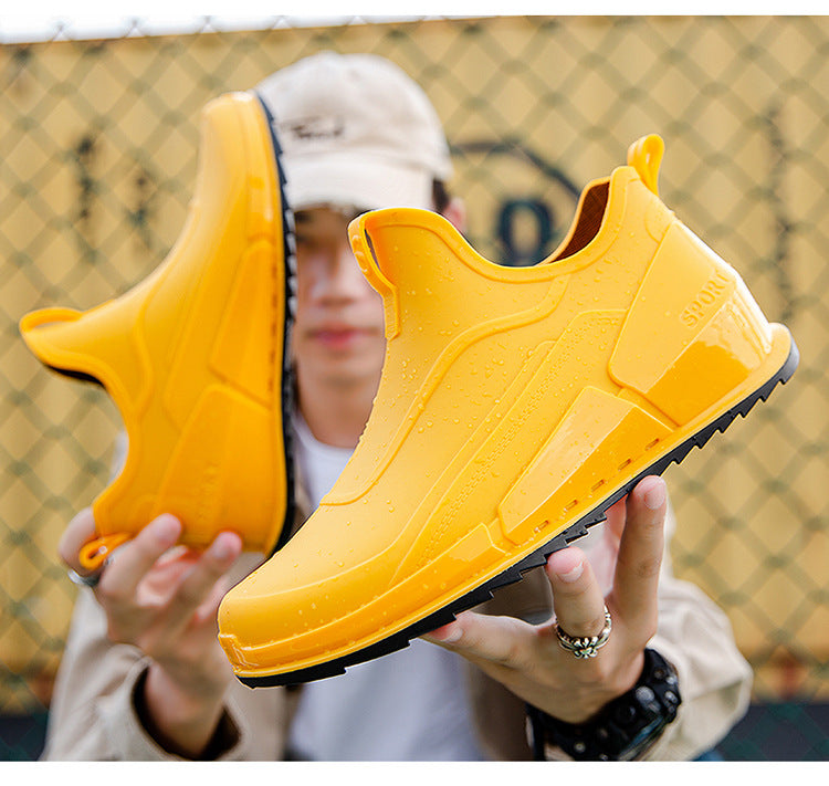 Men's Non-Slip Rubber Rain Boots – Thick Sole Work & Kitchen Shoes